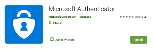 Microsoft Authenticator app on Google Play