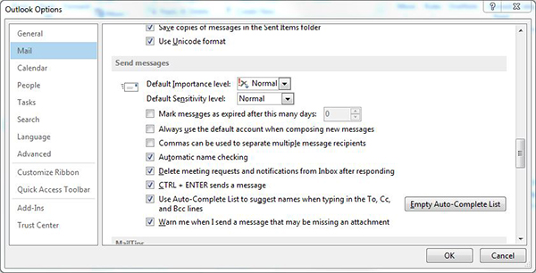 autocomplete in Outlook