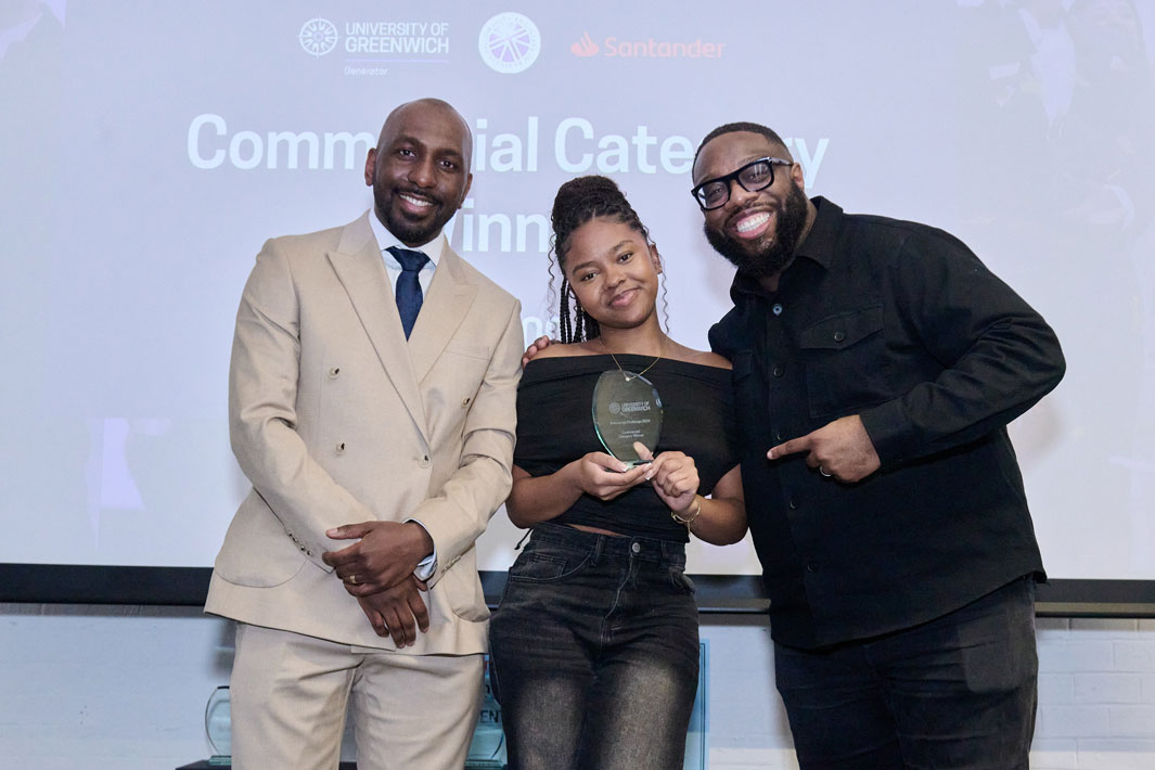 Tegan with people receiving an award