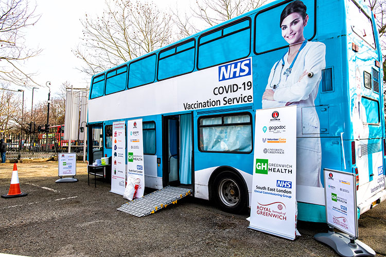 Covid vaccine bus
