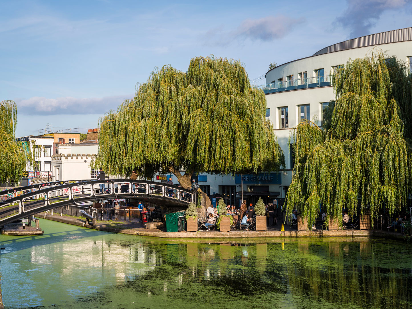 Bridge at Camden Lock, a centre for alternative fashion and music, Camden Town, London