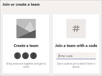 Join a Team with a code - enter the code