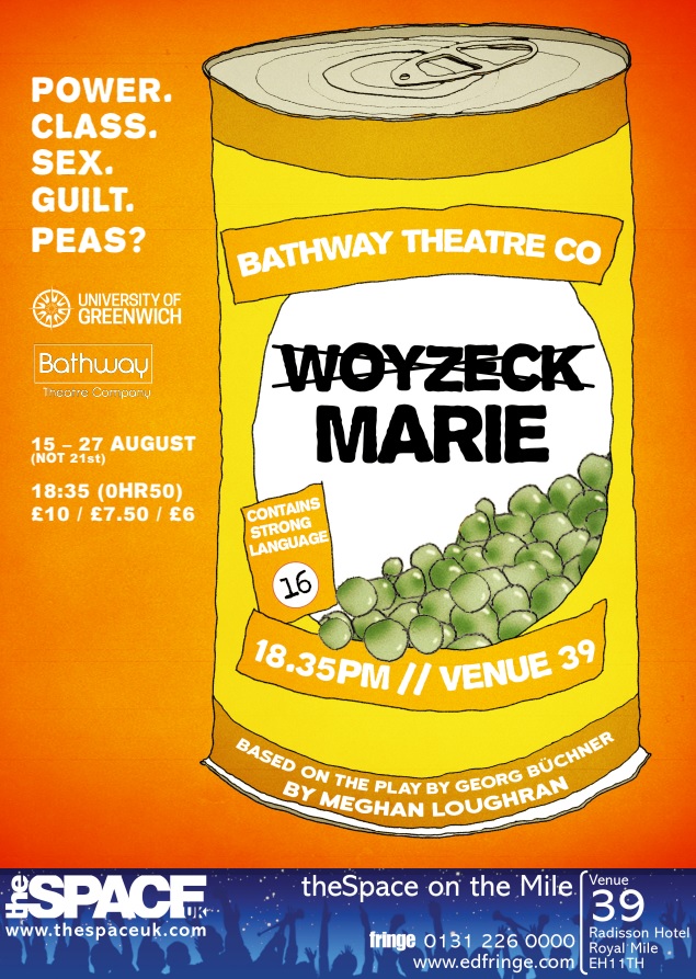 Poster for Bathway Theatre Company's 2022 Edinburgh Fringe Festival production, Woyzeck
