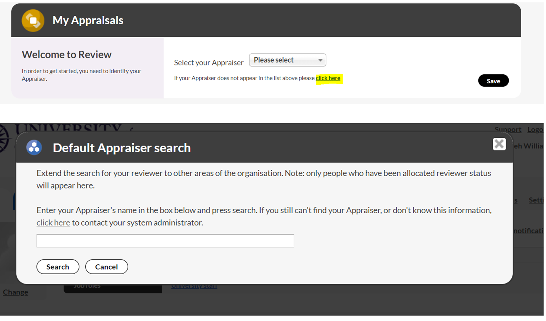 Select an appraiser