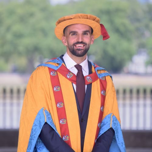 Mete Coban MBE on graduation day