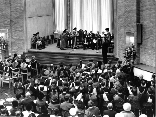 Graduation Ceremony at the University of Kent Graduates and guests gathered during a University of Kent graduation ceremony.