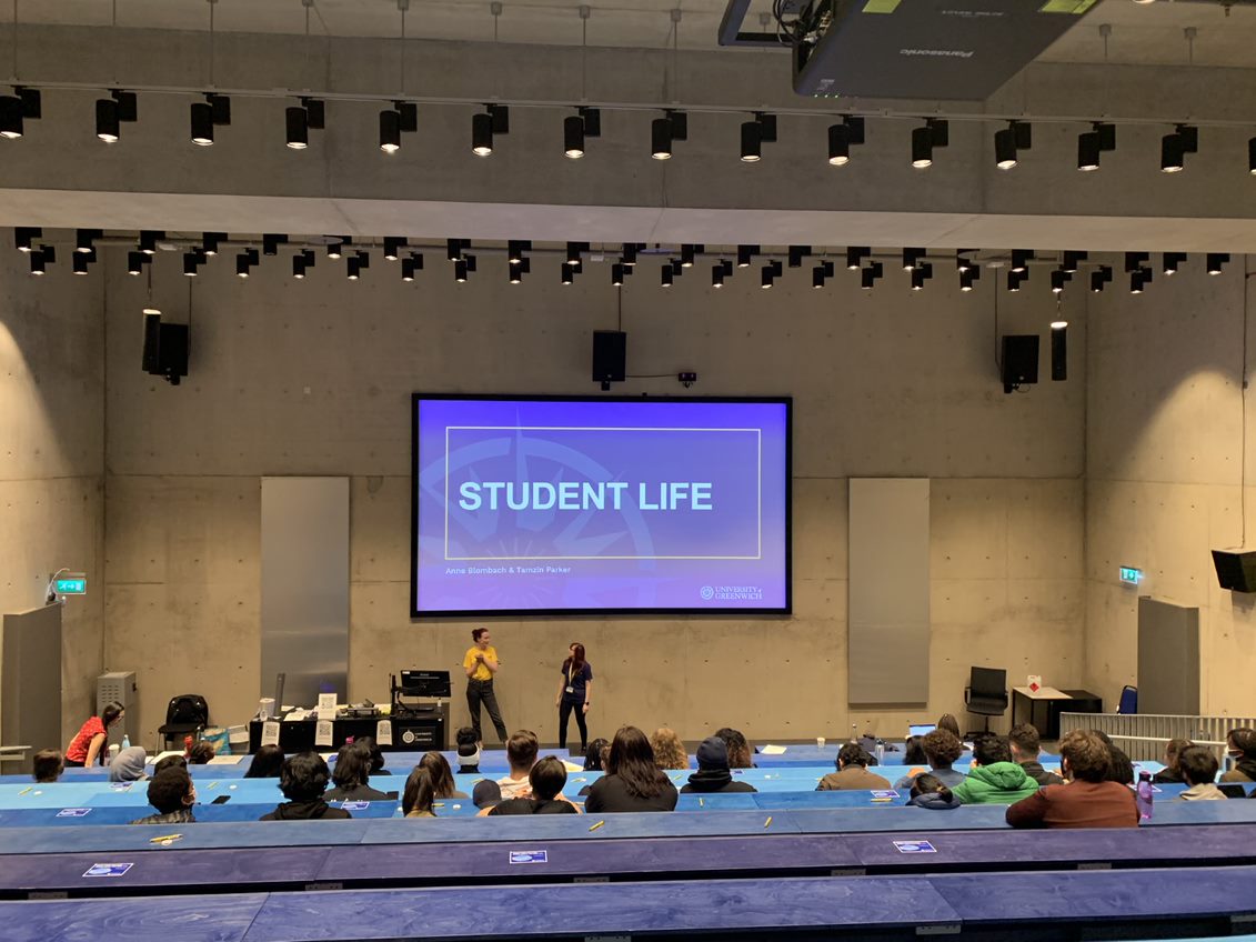 Inside the lecture theatre at one of our recent successful Higher Education visits on campus