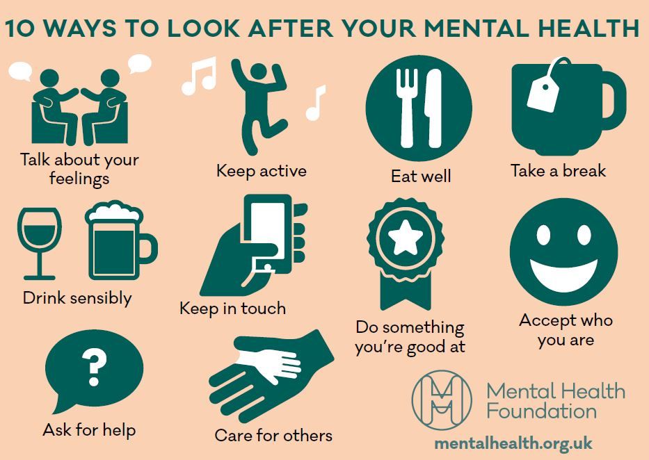 10 ways to look after your mental health infographic