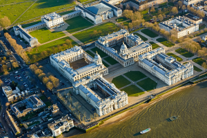 Aerial view of the Greenwich campus