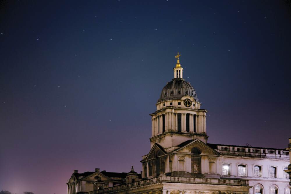 The Old Royal Naval College dome at night
