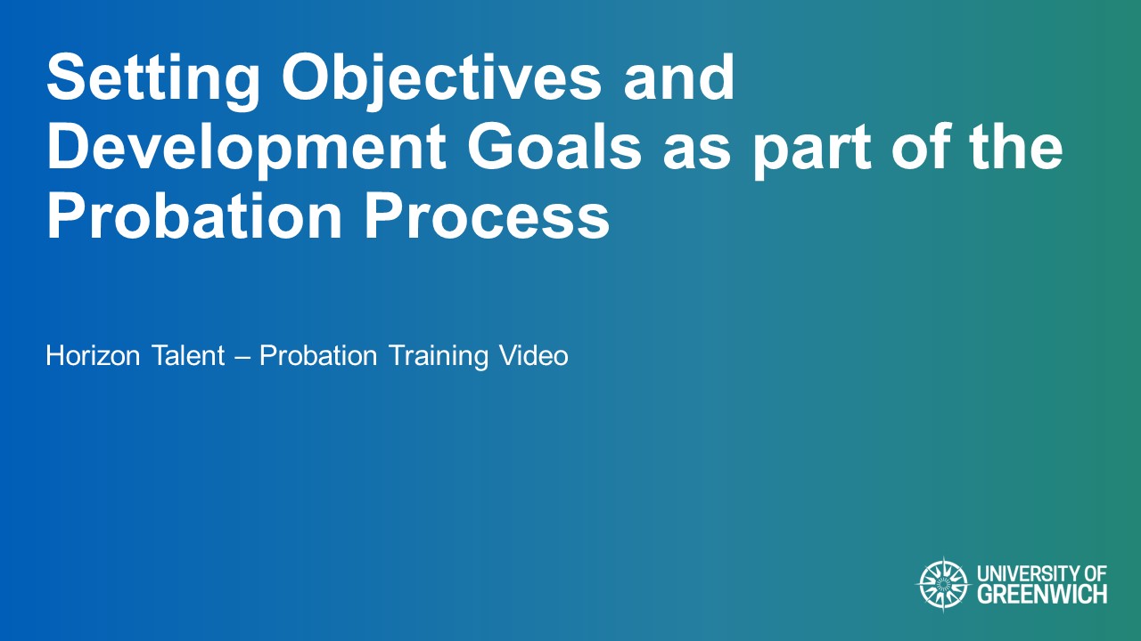 Setting Goals and Objectives for probationary staff