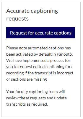 Request for accurate captions in Moodle