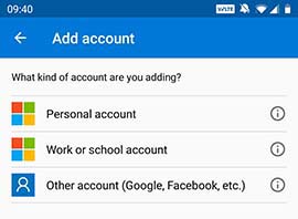 Select Work or school account Select Work or school account